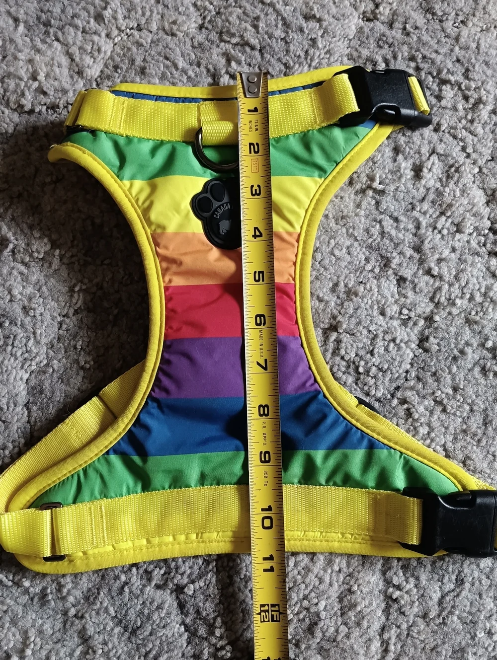 💛 Canada Pooch Everything Dog Harness Rainbow Multicolor Large Striped Pet Vest